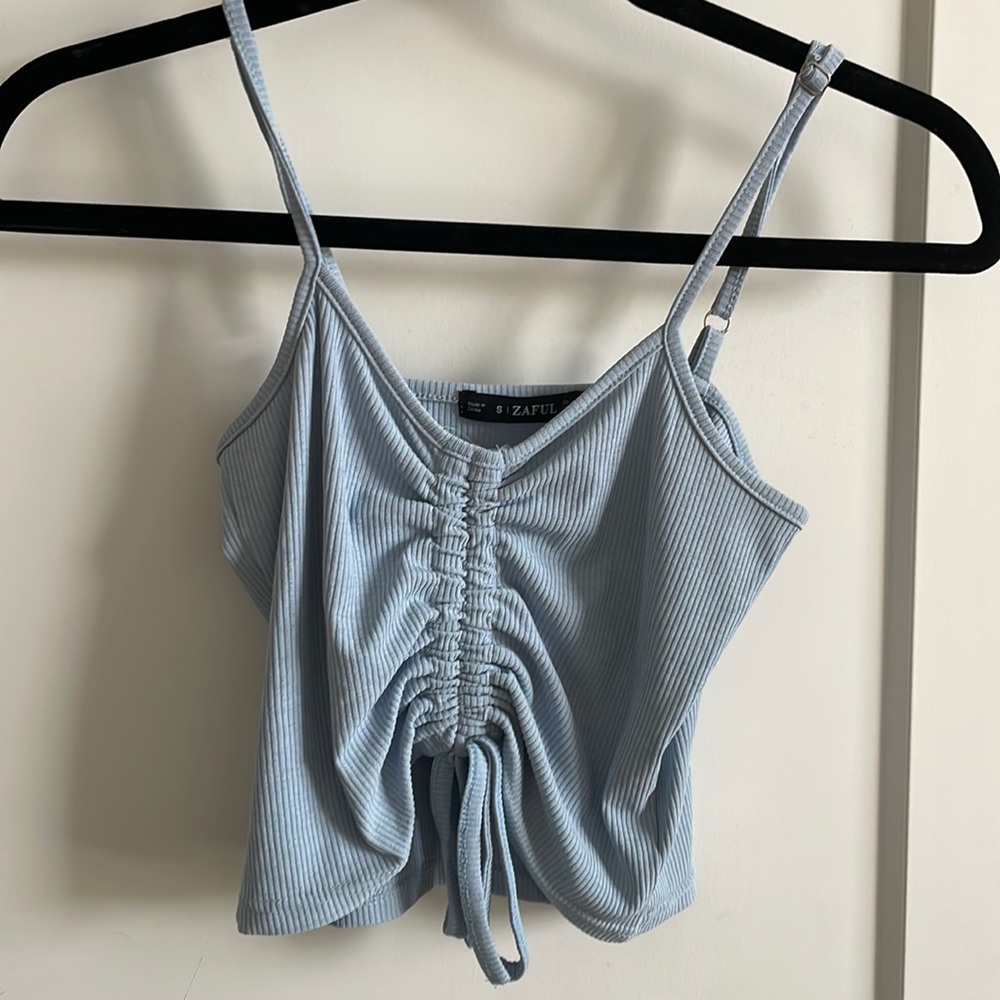 Blue crop top